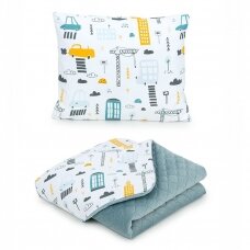 MamoTato pagalvė + antklodė, mietas, pilka, 75x100, Premium