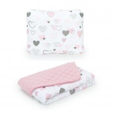 MamoTato pagalvė + antklodė, širdelės, 75x100