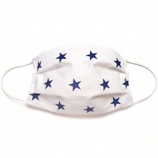 MamoTato child face mask with filter pocket, white, blue stars MamoTato child face mask with filter pocket, white, blue stars