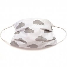 MamoTato child face mask with filter pocket, white, clouds MamoTato child face mask with filter pocket, white, clouds