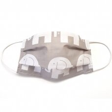 MamoTato child face mask with filter pocket, grey, elephant MamoTato child face mask with filter pocket, grey, elephant