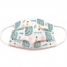 MamoTato child face mask with filter pocket, green, hedgehog MamoTato child face mask with filter pocket, green, hedgehog