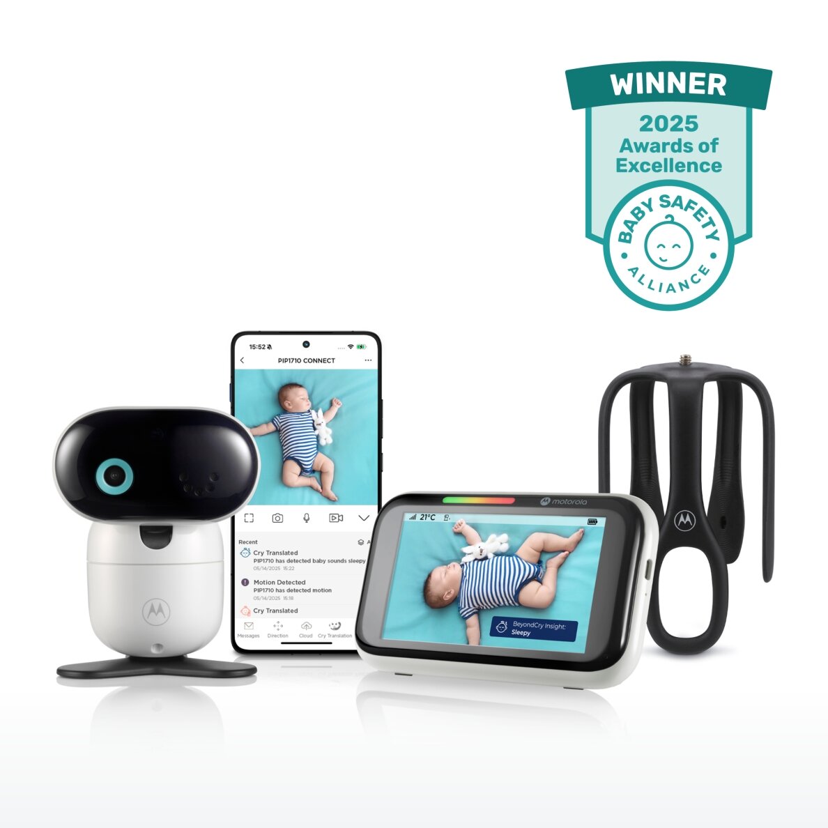 Motorola connect smart video monitor AI app wi-fi 5" PIP1710C 8