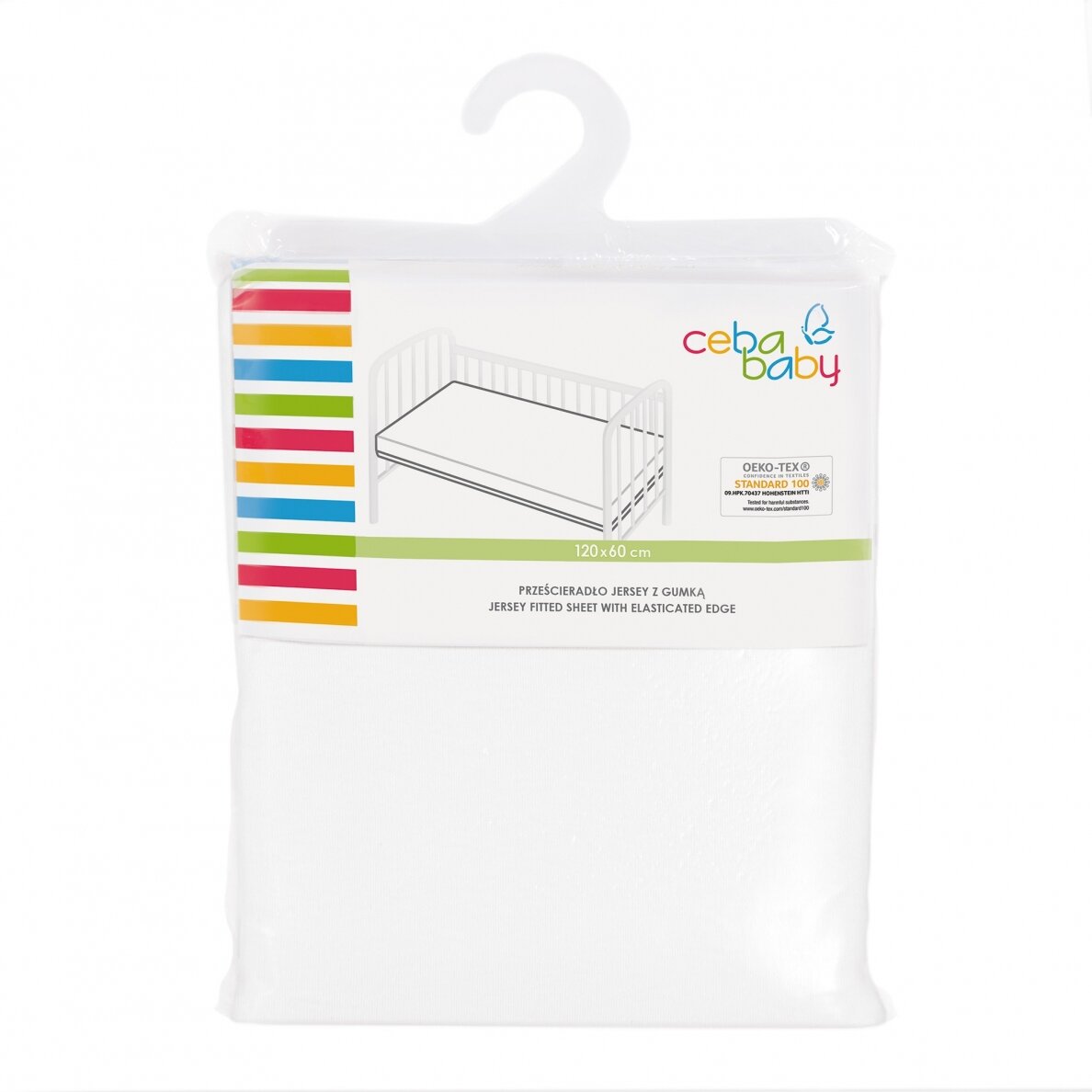 Jersey fitted sheet with elasticated edge (120x60) White 1