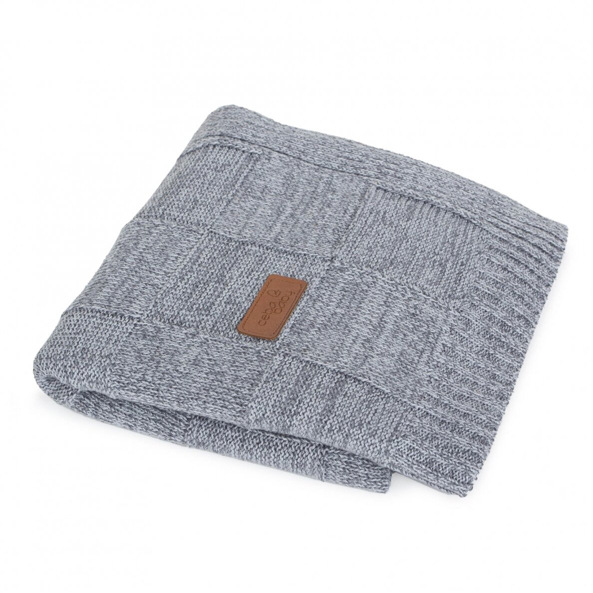 Knitted blanket (90x90) Check grey (Kopija)