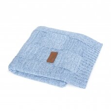 Knitted blanket (90x90) Check blue Knitted blanket (90x90) Check blue