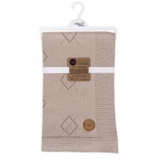 Knitted blanket (90x90) Diamonds brown