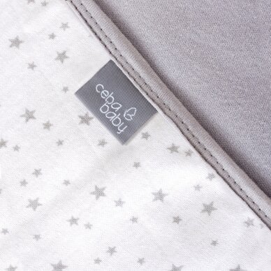 Ceba Baby Jersey Baby Blanket (90x100) Medium Stars & Grey 1
