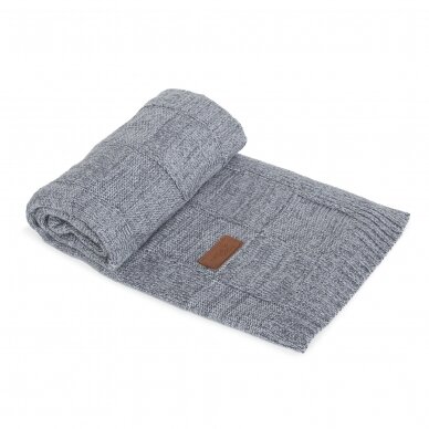 Knitted blanket (90x90) Check grey 1 Knitted blanket (90x90) Check grey 1