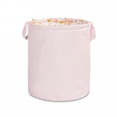 Sensillo dvipusis žaislų krepšys rožinis, koraliniai paukščiai (40x50)