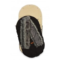 Sensillo vokelis vežimėliui, ESKIMO, vilnonis, 100x46, juodas, 8340 Sensillo vokelis vežimėliui, ESKIMO, vilnonis, 100x46, juodas, 8340