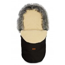 Sensillo vokelis vežimėliui, ESKIMO, vilnonis, 100x46, juodas, 8340 Sensillo vokelis vežimėliui, ESKIMO, vilnonis, 100x46, juodas, 8340