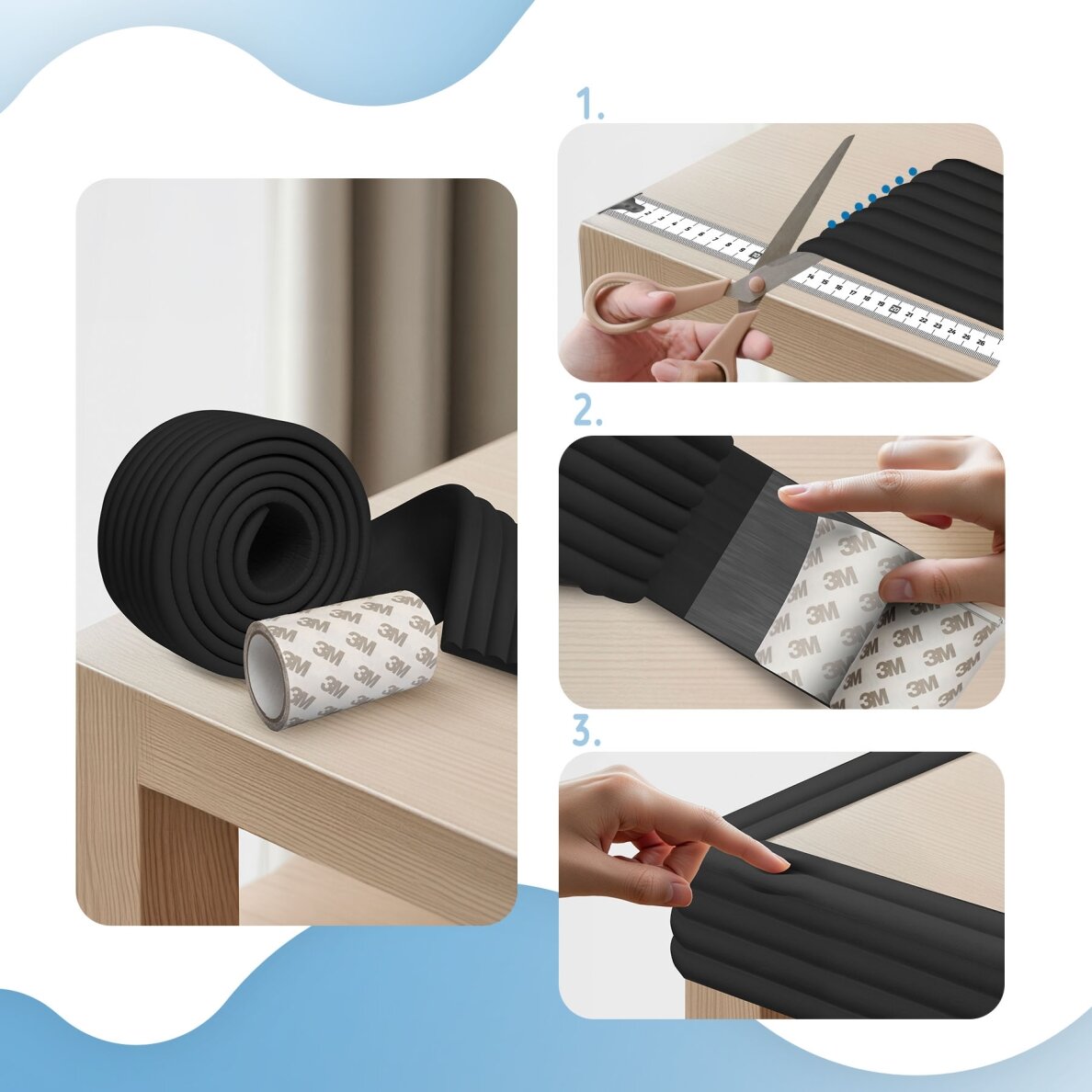 SIPO apsaugos juosta baldams juoda 2m SBS-T11-L30 3 SIPO apsaugos juosta baldams juoda 2m SBS-T11-L30 3