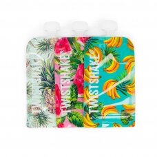 Twistshake daugkartiniai maišeliai maisteliui 3 vnt 220ml 78615 Twistshake daugkartiniai maišeliai maisteliui 3 vnt 220ml 78615