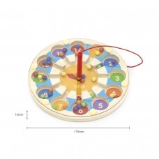 Viga medinis magnetinis žaidimas laikrodis labirintas 18M+ 44560 Viga medinis magnetinis žaidimas laikrodis labirintas 18M+ 44560